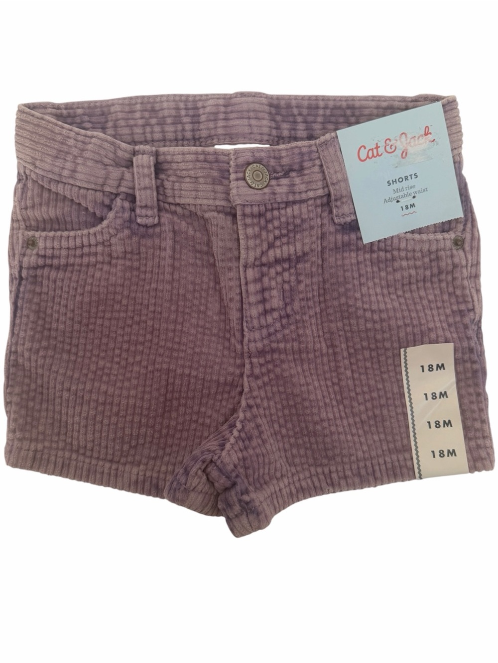 Cat & Jack Purple Corduroy Shorts 18M New With Tags